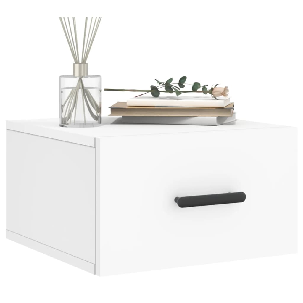 Comodini a Muro 2 pz Bianchi 35x35x20 cm