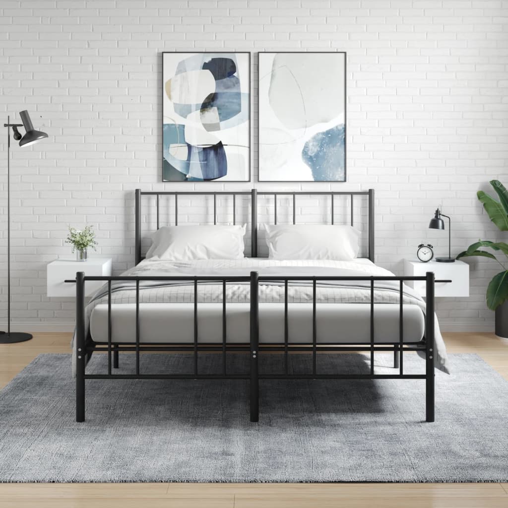 Comodini a Muro 2 pz Bianchi 35x35x20 cm
