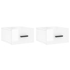 Comodini a Muro 2 pz Bianco Lucido 35x35x20 cm