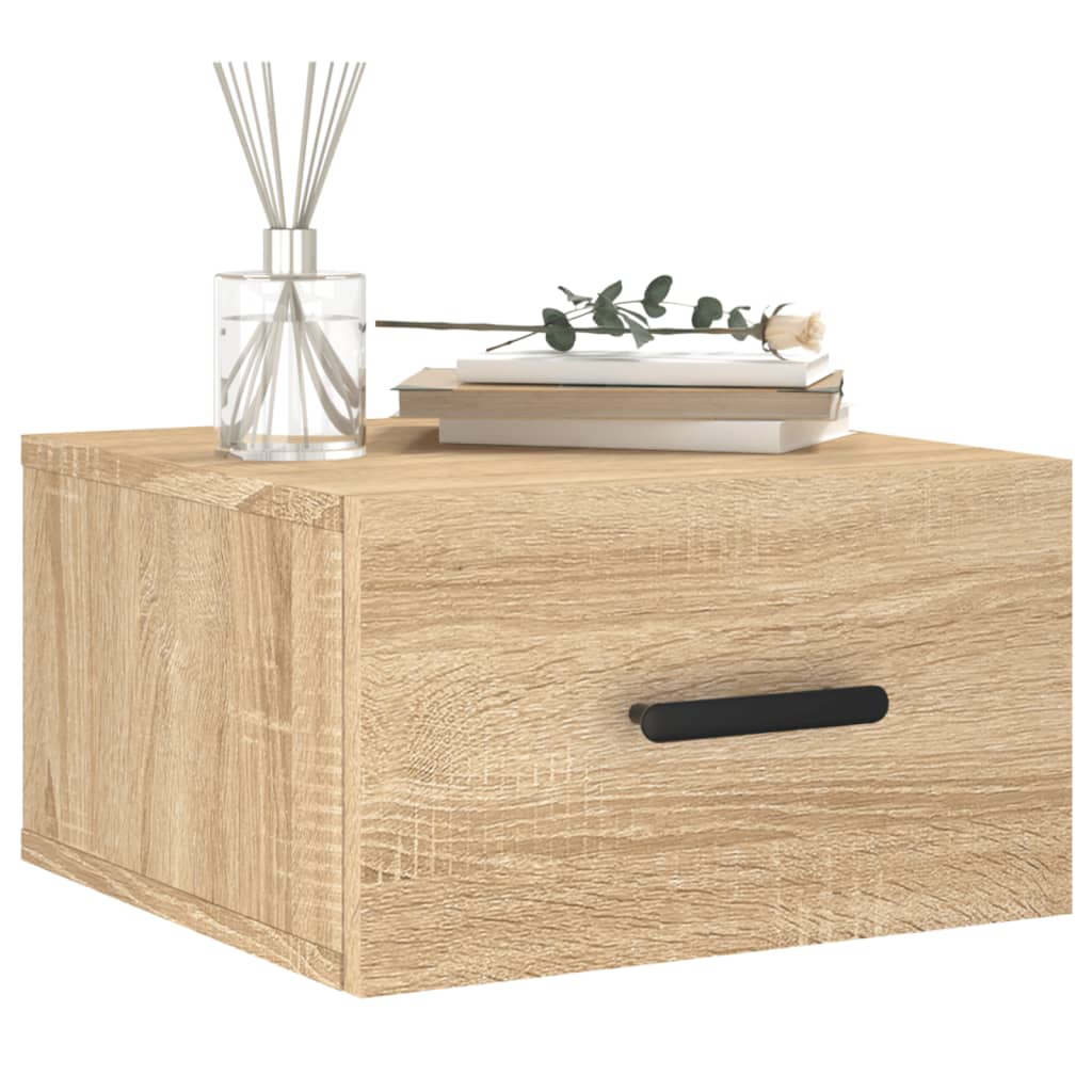 Comodino a Muro Rovere Sonoma 35x35x20 cm