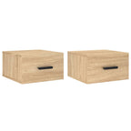 Comodini a Muro 2 pz Rovere Sonoma 35x35x20 cm