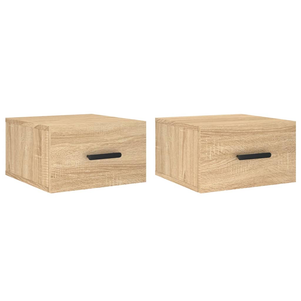 Comodini a Muro 2 pz Rovere Sonoma 35x35x20 cm