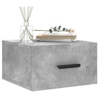 Comodino a Muro Grigio Cemento 35x35x20 cm