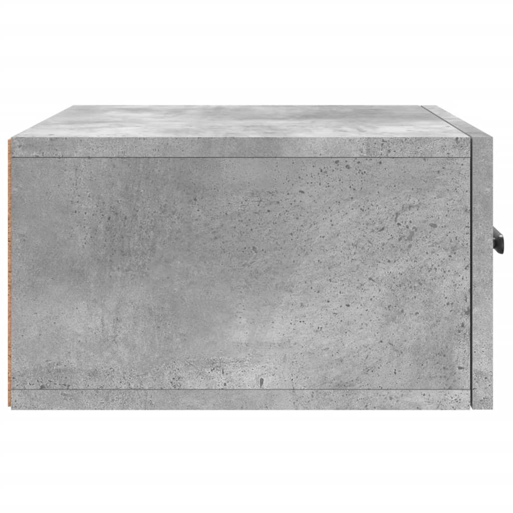 Comodino a Muro Grigio Cemento 35x35x20 cm