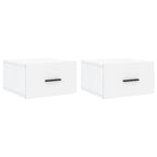 Comodini a Muro 2 pz Bianchi 35x35x20 cm