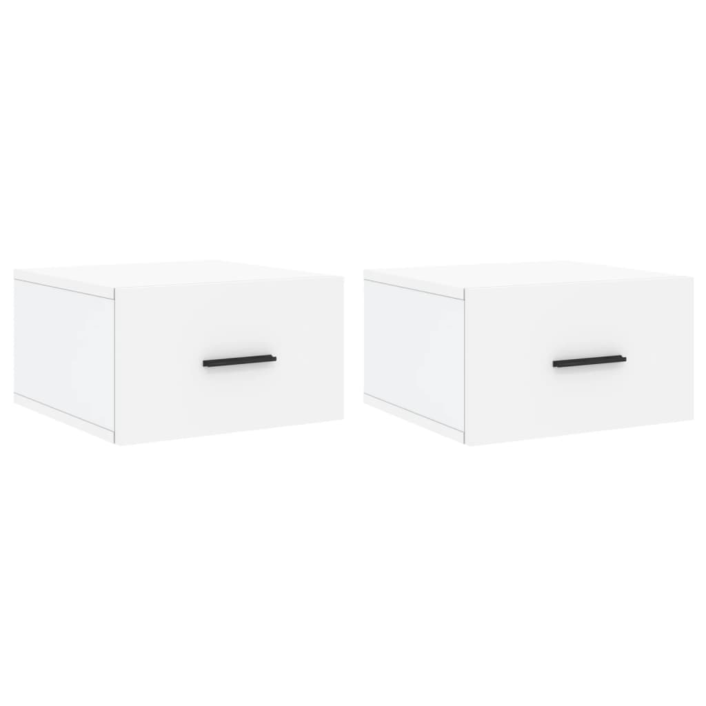Comodini a Muro 2 pz Bianchi 35x35x20 cm