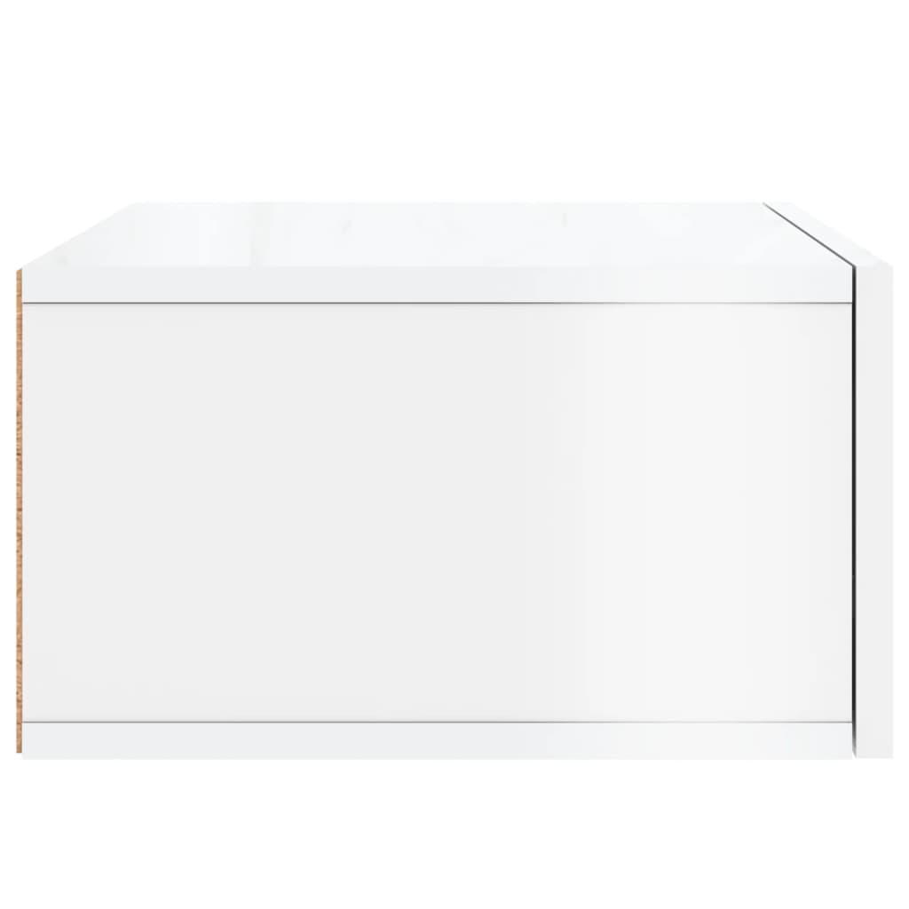 Comodini a Muro 2 pz Bianco Lucido 35x35x20 cm