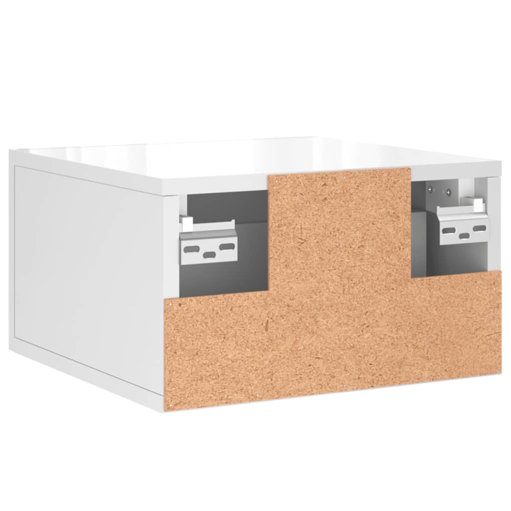 Comodini a Muro 2 pz Bianco Lucido 35x35x20 cm