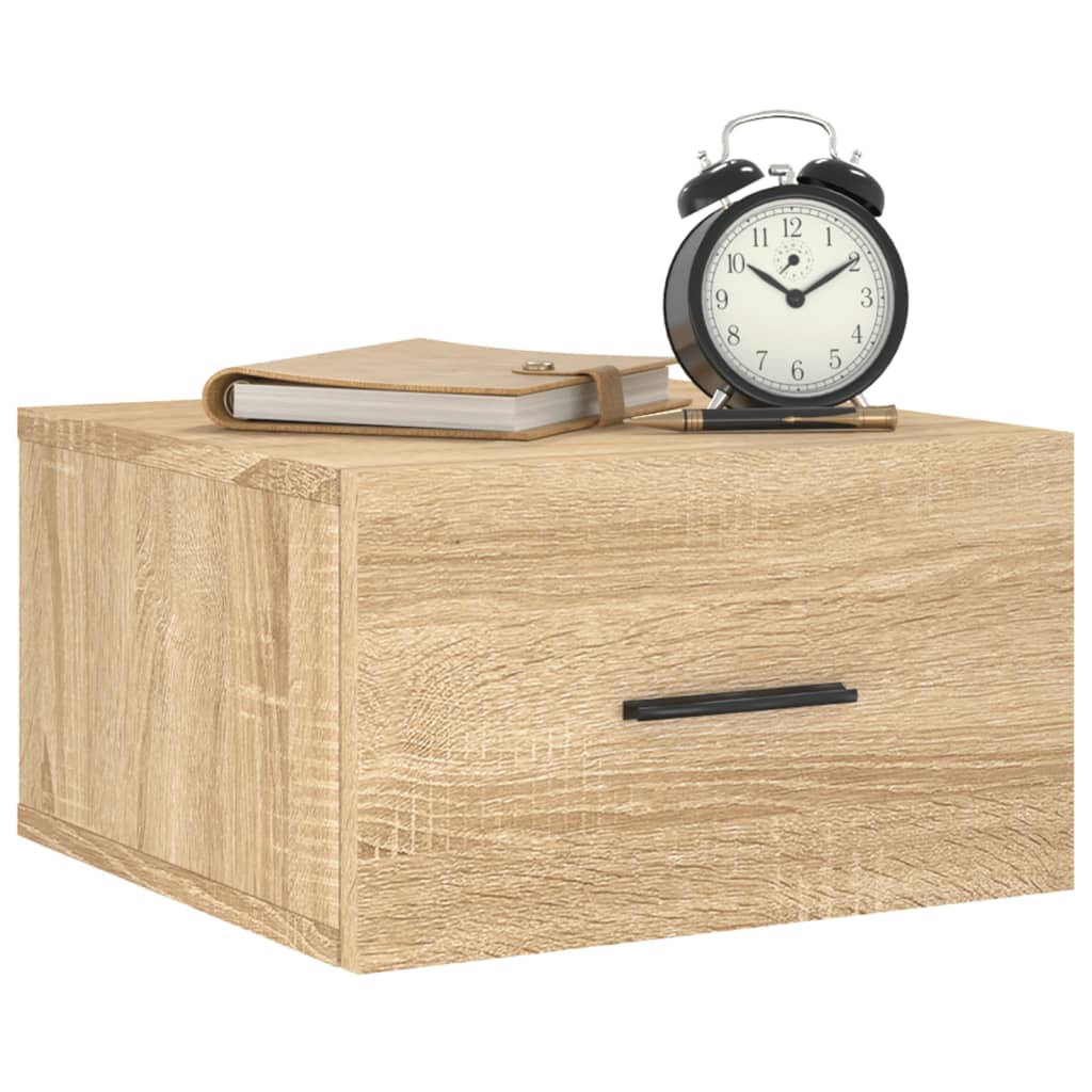 Comodino a Muro Rovere Sonoma 35x35x20 cm