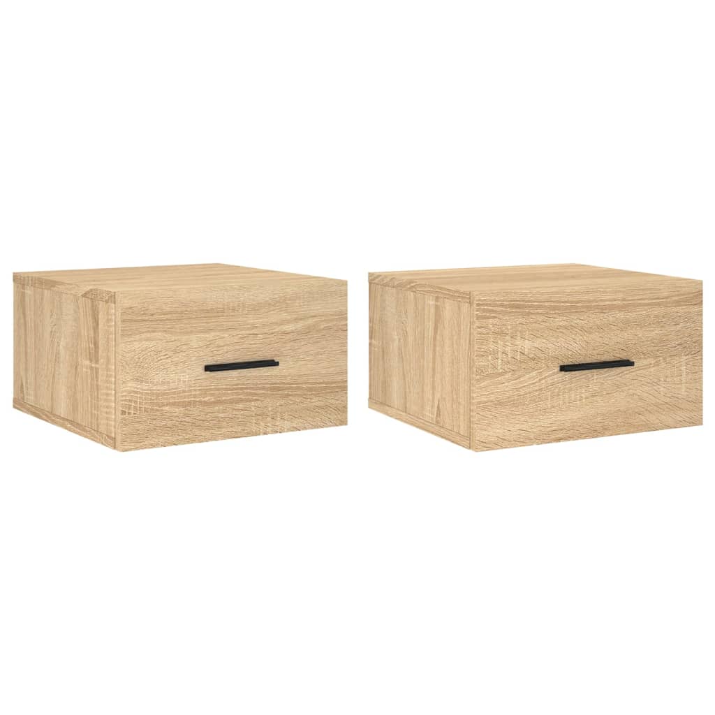 Comodini a Muro 2 pz Rovere Sonoma 35x35x20 cm