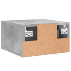 Comodini a Muro 2 pz Grigio Cemento 35x35x20 cm