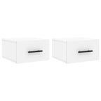 Comodini a Muro 2 pz Bianchi 35x35x20 cm