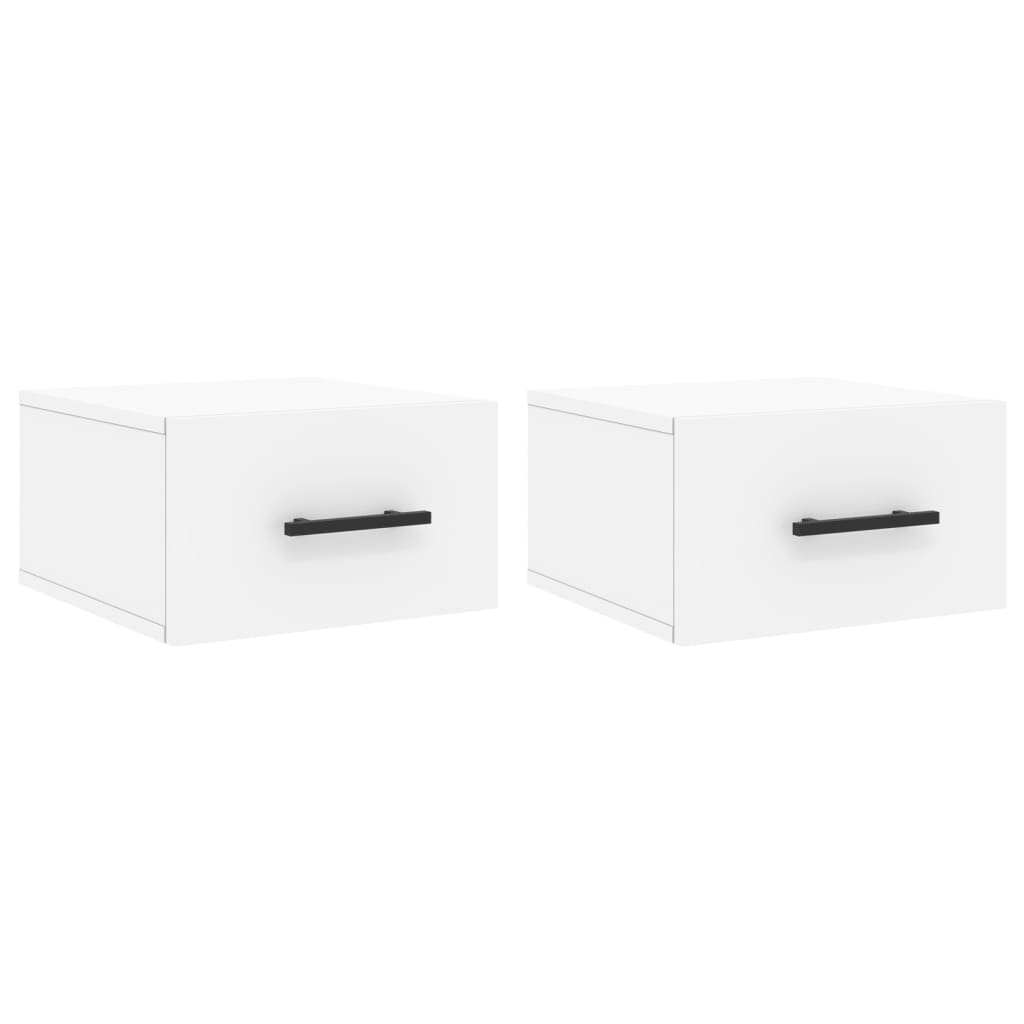 Comodini a Muro 2 pz Bianchi 35x35x20 cm