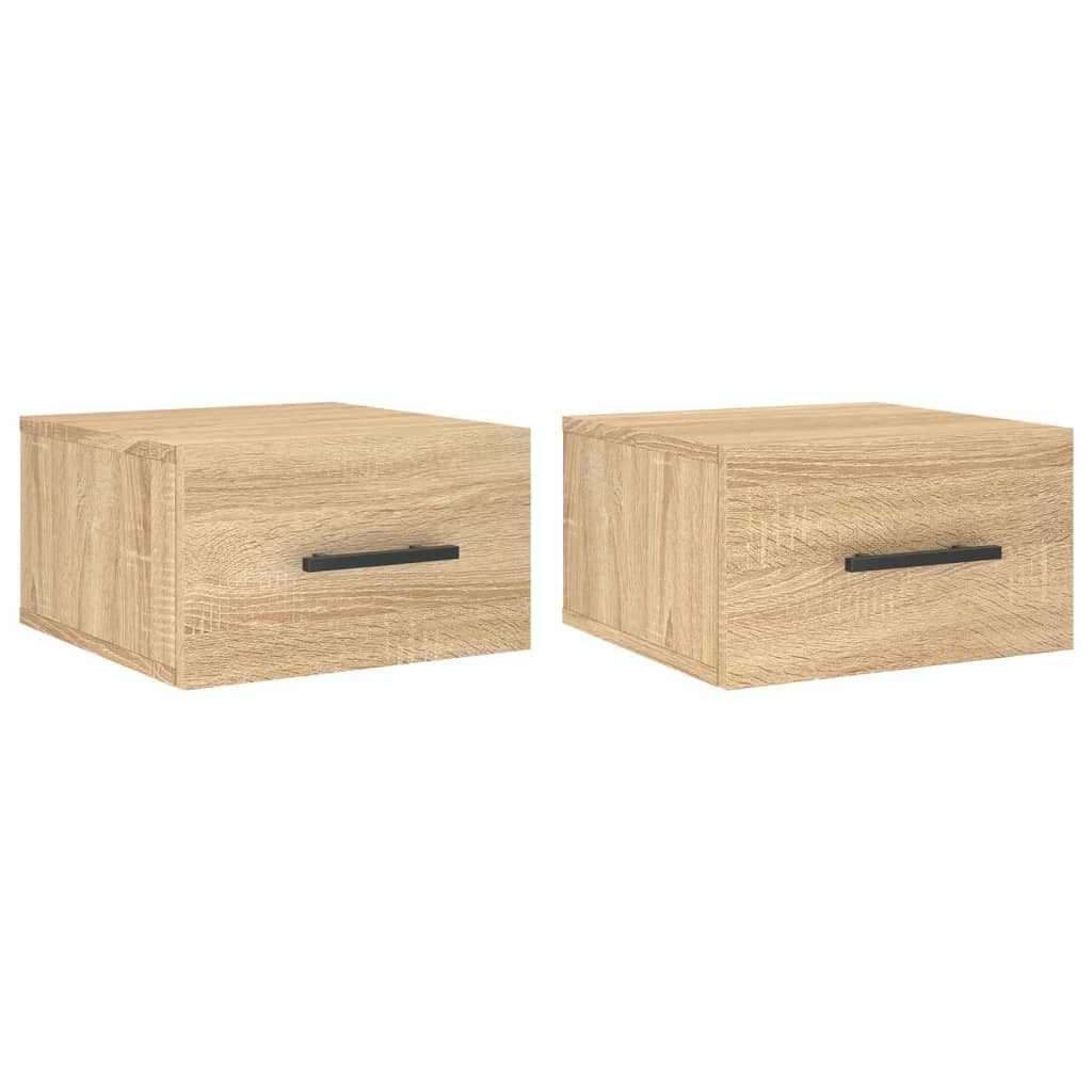 Comodini a Muro 2 pz Rovere Sonoma 35x35x20 cm