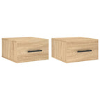 Comodini a Muro 2 pz Rovere Sonoma 35x35x20 cm