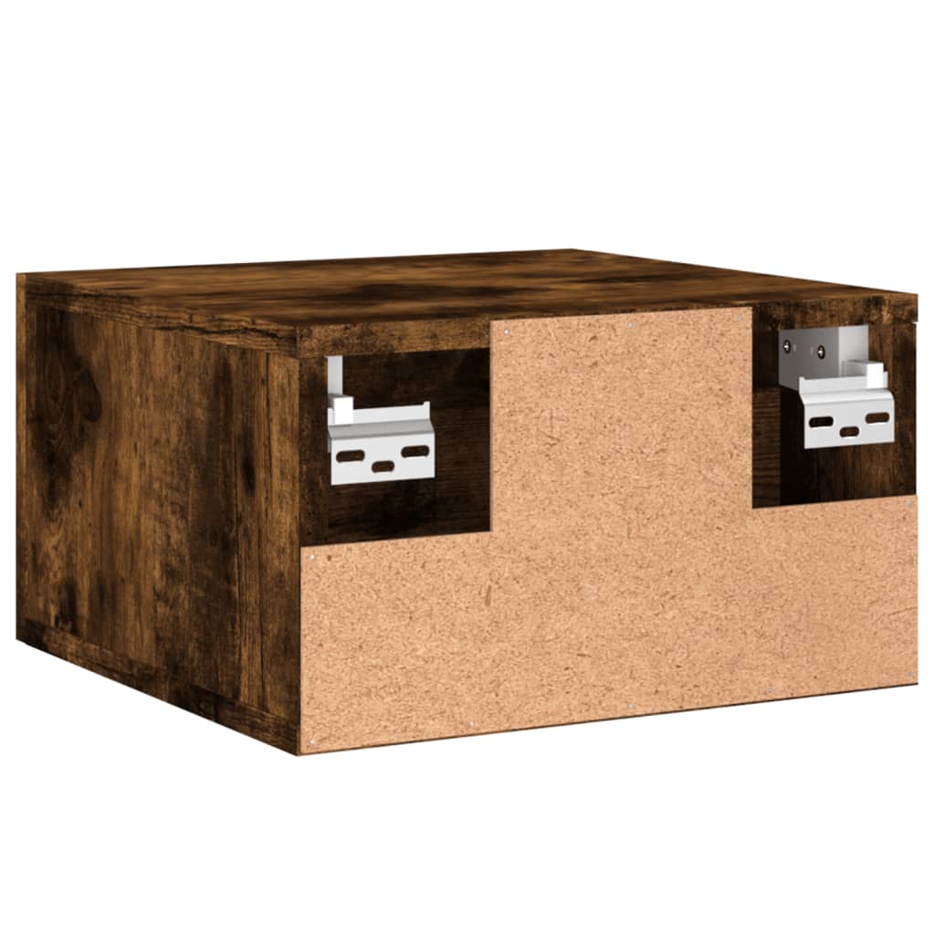 Comodini a Muro 2 pz Rovere Fumo 35x35x20 cm