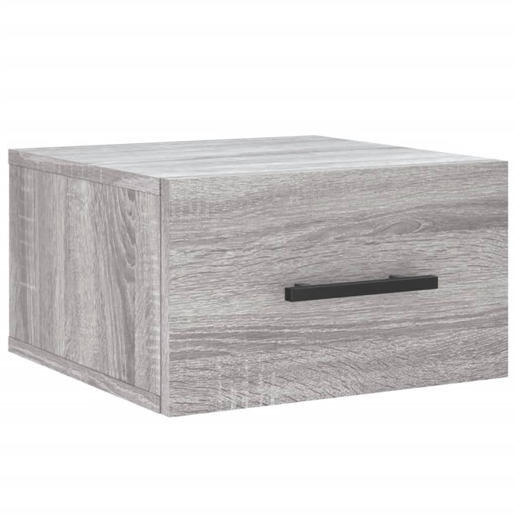 Comodino a Muro Grigio Sonoma 35x35x20 cm