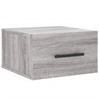 Comodino a Muro Grigio Sonoma 35x35x20 cm
