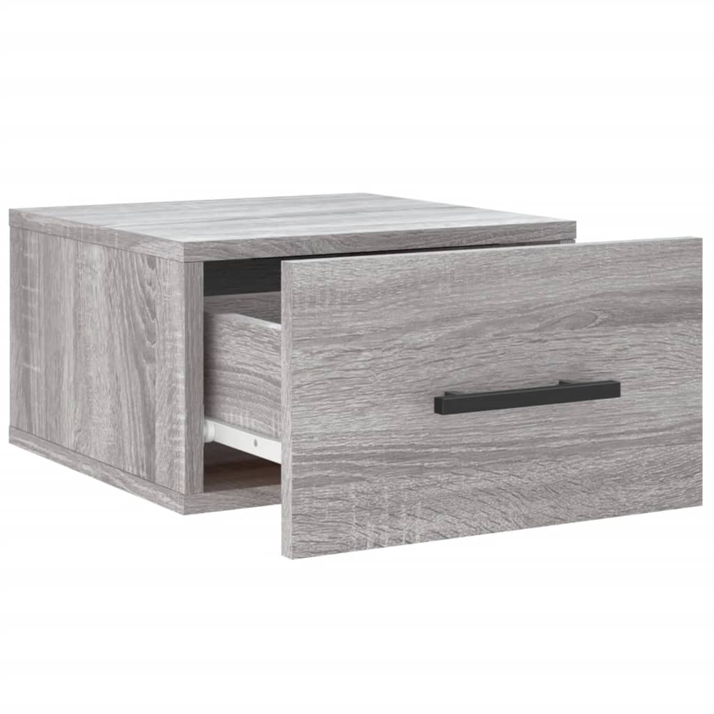 Comodino a Muro Grigio Sonoma 35x35x20 cm