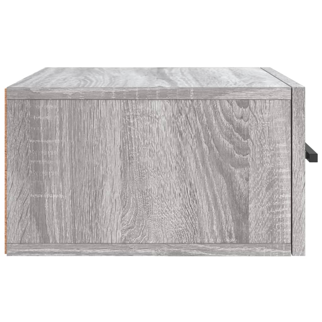 Comodino a Muro Grigio Sonoma 35x35x20 cm