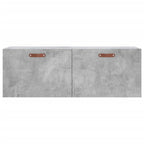 Mobile a Parete Grigio Cemento 100x36,5x35 cm Legno Multistrato