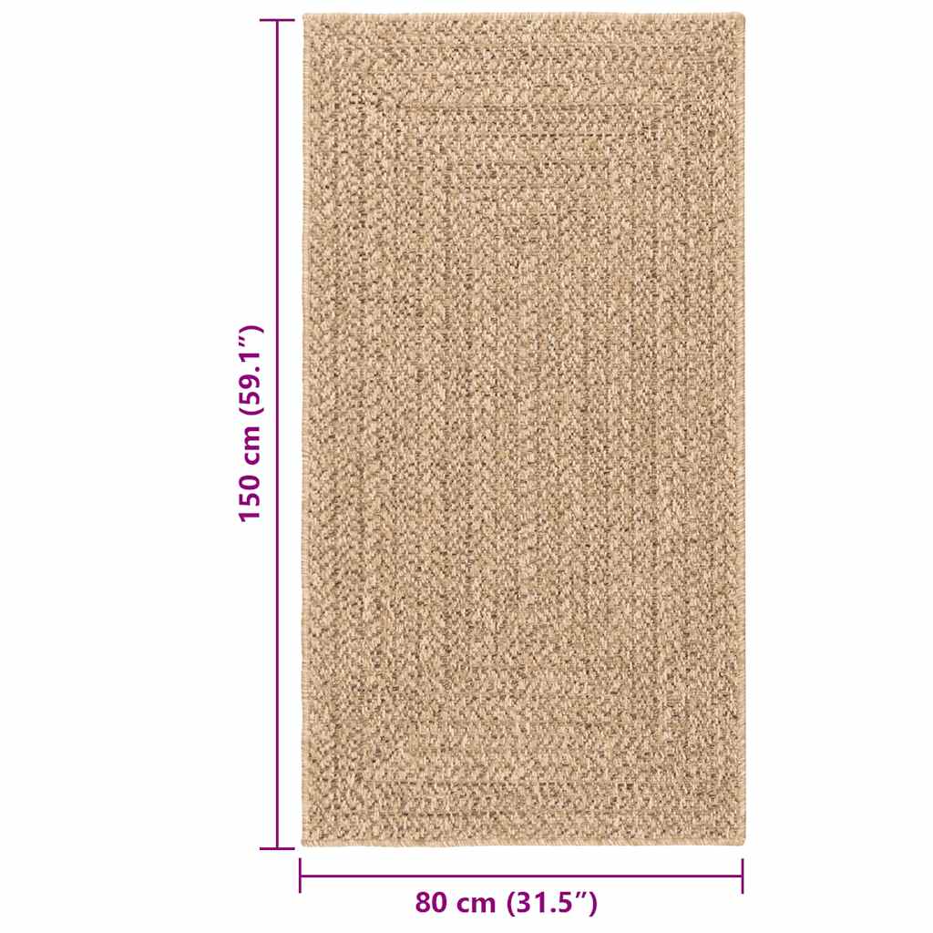 Tappeto ZIZUR 80x150 cm Aspetto Iuta per Interni ed Esterni