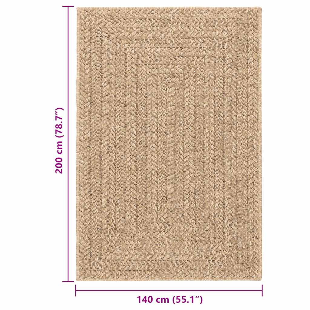 Tappeto ZIZUR 140x200 cm Aspetto Iuta per Interni ed Esterni
