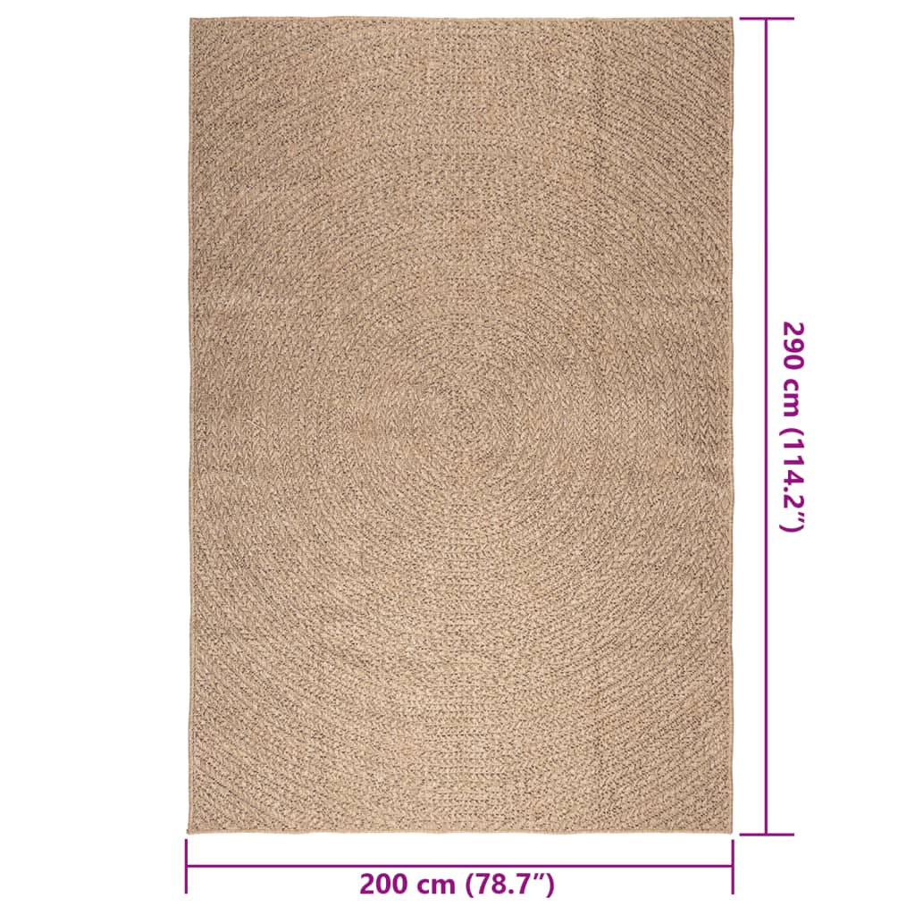 Tappeto ZIZUR 200x290 cm Aspetto Iuta per Interni ed Esterni