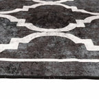 Tappeto Lavabile Nero e Bianco 80x150 cm