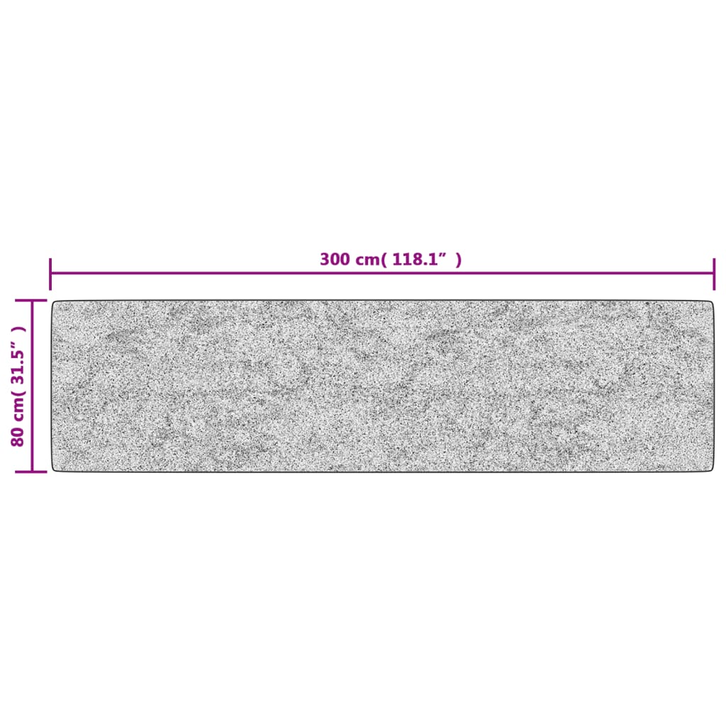 Tappeto Lavabile Nero e Bianco 80x300 cm