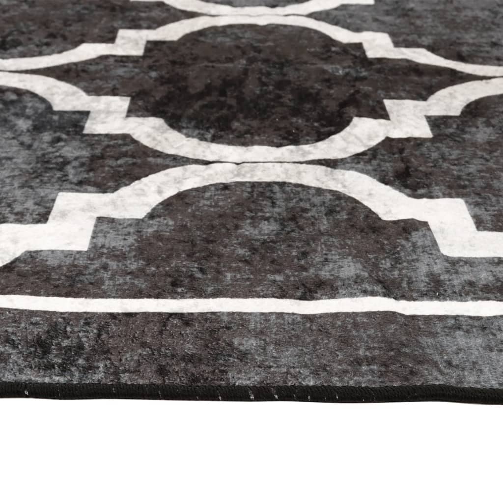 Tappeto Lavabile Nero e Bianco 120x180 cm