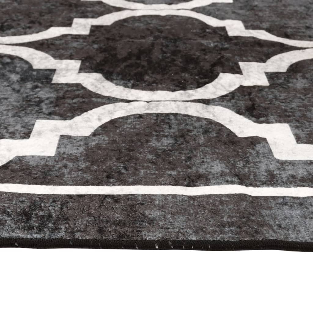 Tappeto Lavabile Nero e Bianco 190x300 cm