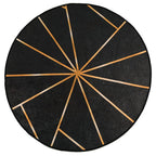 Tappeto Lavabile Nero e Oro Ø 120 cm