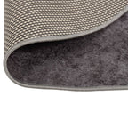 Tappeto Rotondo Lavabile Grigio Ø 200 cm in Velluto