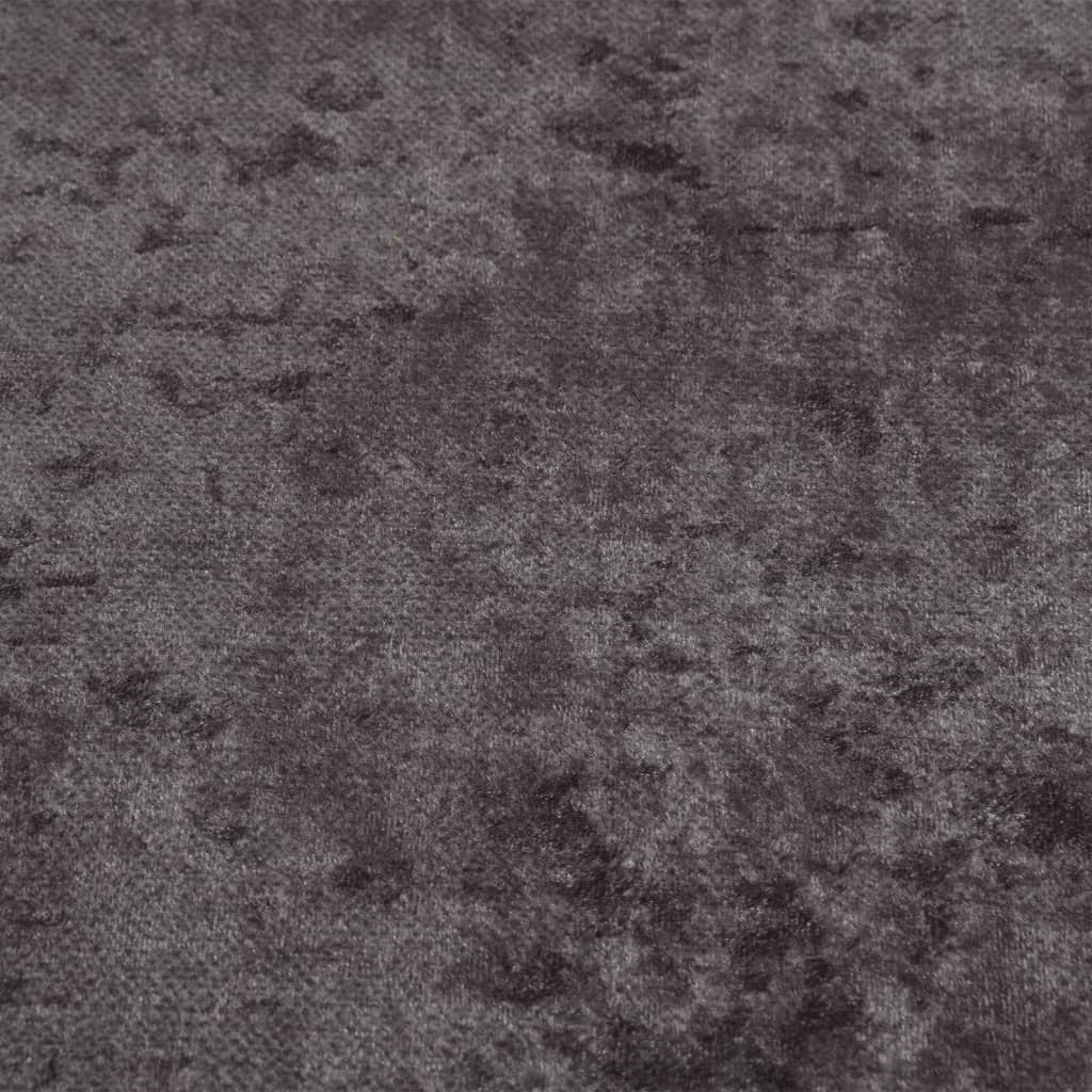 Tappeto Rotondo Lavabile Grigio Ø 200 cm in Velluto
