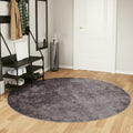 Tappeto Rotondo Lavabile Grigio Ø 200 cm in Velluto