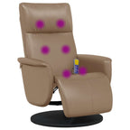 Poltrona Reclinabile Massaggi Poggiapiedi Cappuccino Similpelle