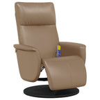 Poltrona Reclinabile Massaggi Poggiapiedi Cappuccino Similpelle