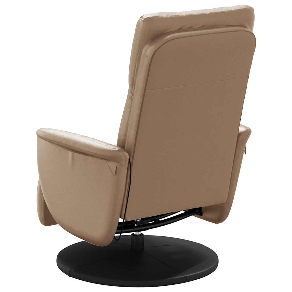Poltrona Reclinabile Massaggi Poggiapiedi Cappuccino Similpelle