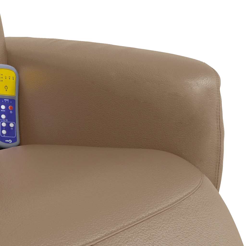 Poltrona Reclinabile Massaggi Poggiapiedi Cappuccino Similpelle