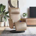 Poltrona Reclinabile Massaggi Poggiapiedi Cappuccino Similpelle