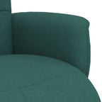 Poltrona Reclinabile con Poggiapiedi Verde Scuro in Tessuto