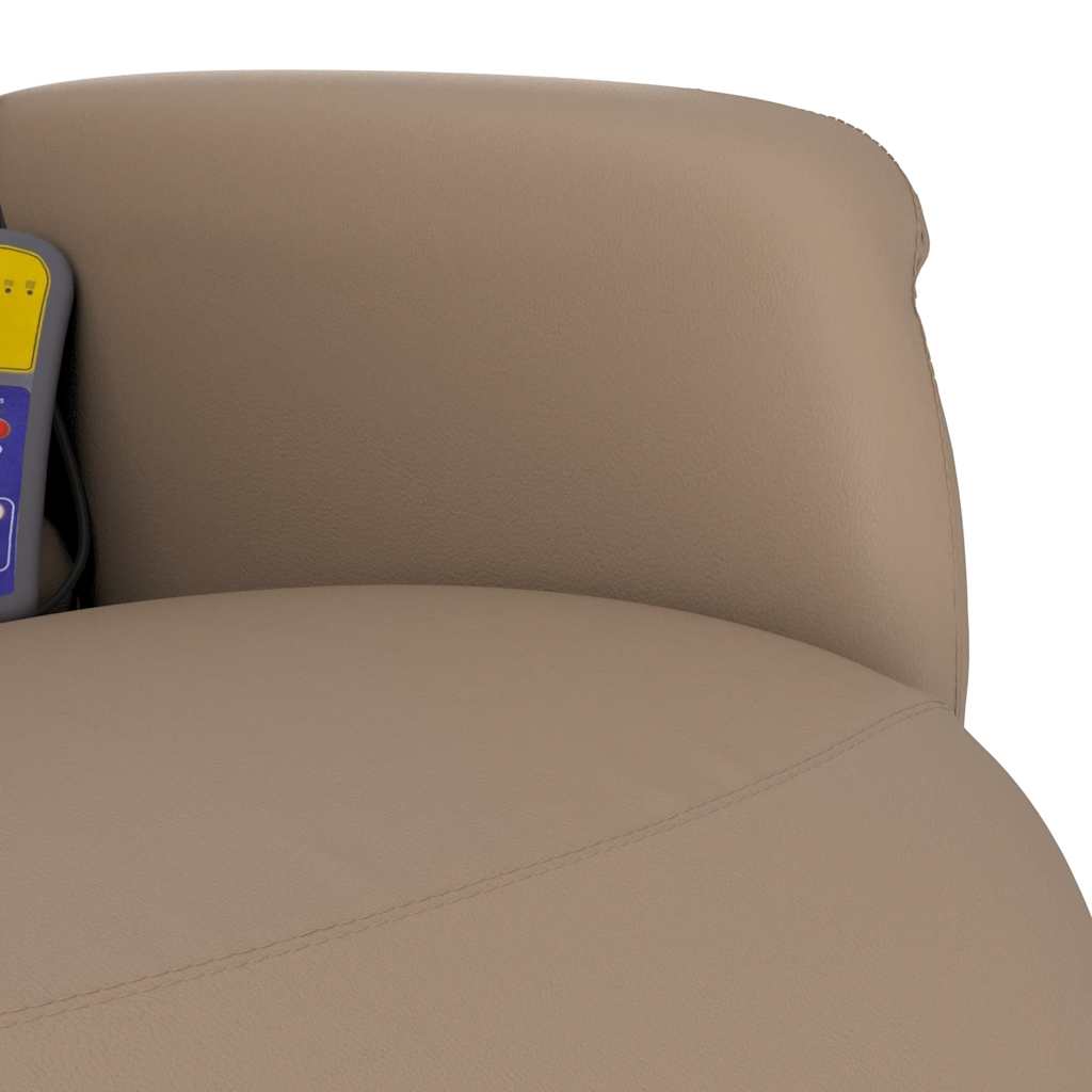 Poltrona Reclinabile Massaggi Poggiapiedi Cappuccino Similpelle