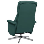 Poltrona Reclinabile con Poggiapiedi Verde Scuro in Tessuto
