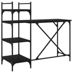 Scrivania per Computer con Scaffali Nera 120x47x109 cm