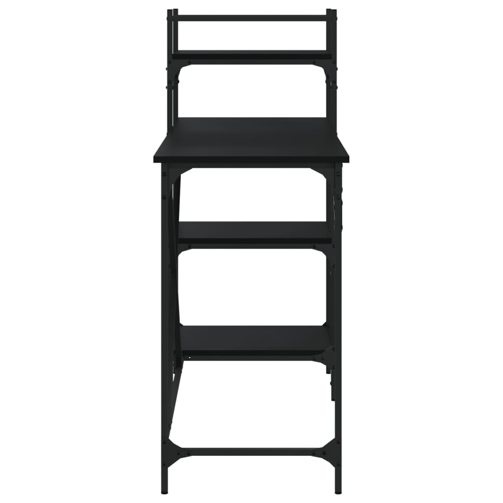 Scrivania per Computer con Scaffali Nera 120x47x109 cm