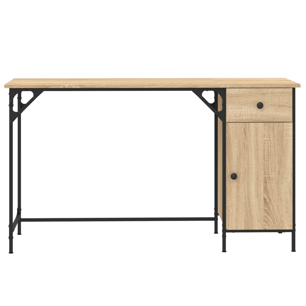 Scrivania Computer Rovere Sonoma 131x48x75 cm Legno Multistrato