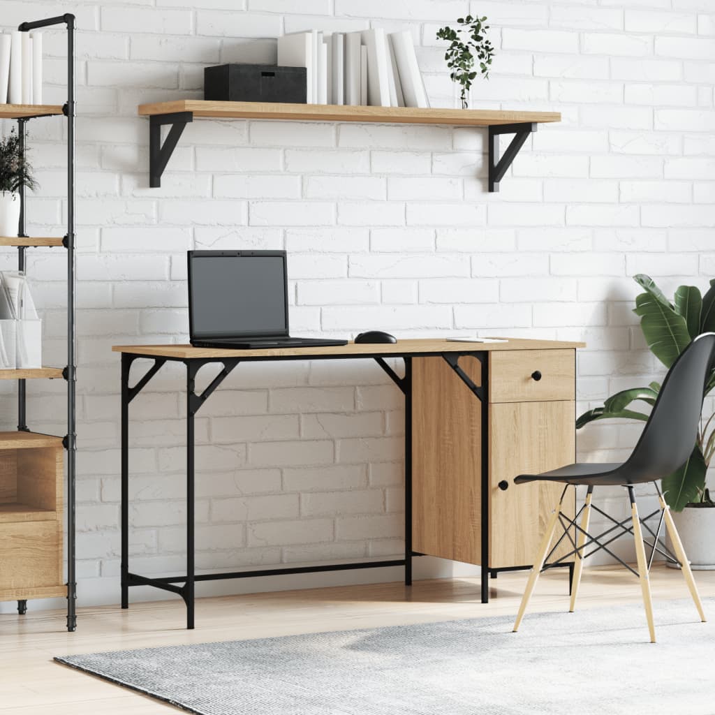 Scrivania Computer Rovere Sonoma 131x48x75 cm Legno Multistrato