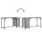 Scrivania Computer Grigio Sonoma 131x48x75 cm Legno Multistrato