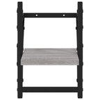Mensole a Parete con Aste 2pz Grigio Sonoma 20x25x30 cm